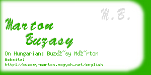 marton buzasy business card